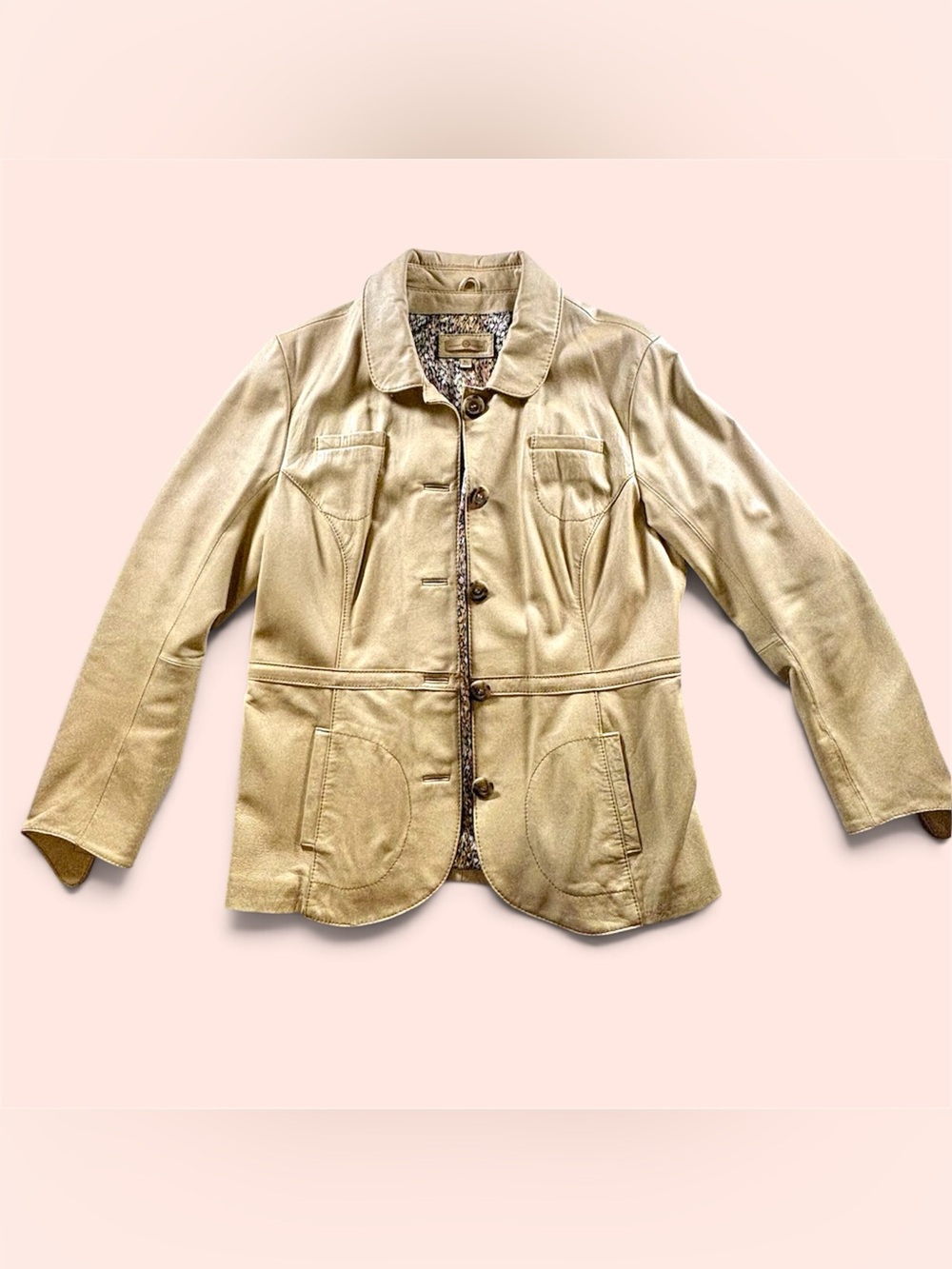 Wilsons Leather Tan Genuine Leather Blazer Jacket XL